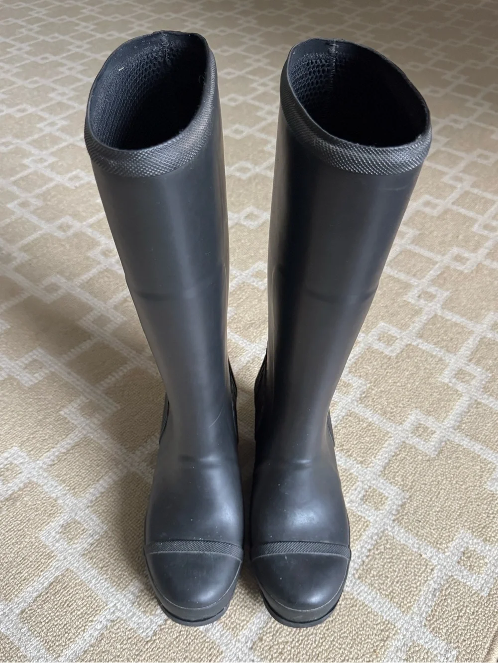 Sorel Joan Rain Wedge Tall Waterproof Rubber Boots Black Size 10
